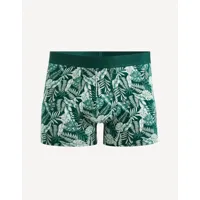 boxer motifs palmiers en coton stretch - vert