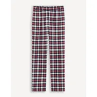 lot de 2 bas de pyjamas 100% coton - rouge et marine