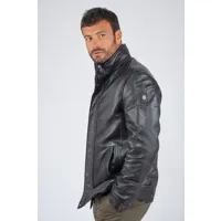 berthold noir noir 48/s - manteau en cuir pour homme