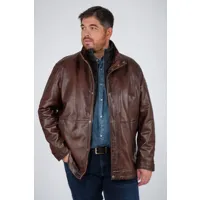 berthold marron marron 60/4xl - manteau en cuir pour homme