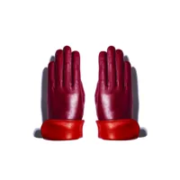 gants f338 t ds deepwine/rostrot 8 rouge hermes - gants en cuir