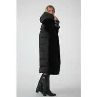 33243 reversible noir noir 36/s - manteau, 3/4 en peau lainée