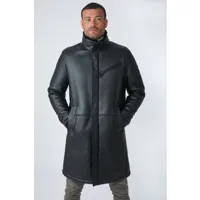 53660 noir noir 50/m - manteau en peau lainée