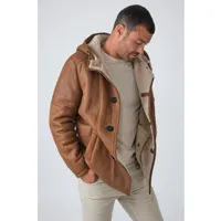 arvid marron clair marron 54/xl - manteau en peau lainée