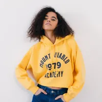 hoodie cropped 90s gold tab  jaune/bleu