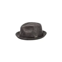 casquette et chapeau sportswear stetson chapeau radcliff player homme | en cuir trilby fedora avec doublure, bandeau printemps-ete | xl (60-61 cm) marron