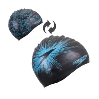 bonnet de natation silicone reversible noir bleu speedo - speedo