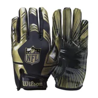 gants de football américain - gant nfl stretch fit noir doré - wilson