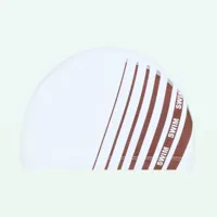 bonnet de bain en maille enduite - tissu imprimé - taille m - blanc line rouge - nabaiji
