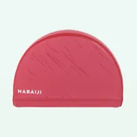 bonnet de bain en maille enduite - tissu imprimé - taille m - rouge diag rubi - nabaiji