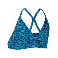 haut de maillot de bain triangle fille - 500 lizy léopard bleu - olaian