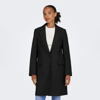 manteau mi-long style blazer à bouton noir femme only