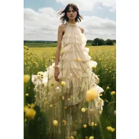 robe manches longues tulle fleurs