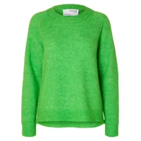 selected lulu o neck sweater vert xs femme