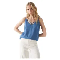salsa jeans 21007001 short sleeve v neck t-shirt bleu xs femme