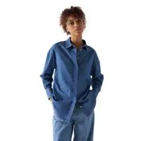 salsa jeans 21007012 oversize long sleeve shirt bleu s femme