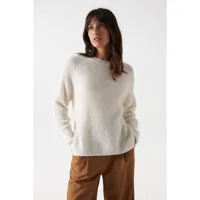 salsa jeans 21007094 ribbed neck sweater beige xs femme