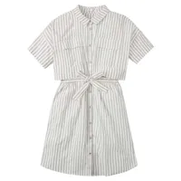 tom tailor 1030822 relaxed striped shirt short sleeve dress beige 128 cm fille