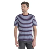 icebreaker drayden stripe merino short sleeve t-shirt violet s homme