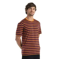 icebreaker drayden stripe merino short sleeve t-shirt orange 2xl homme