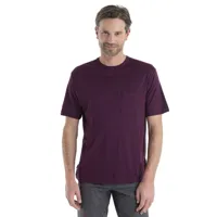 icebreaker granary pocket merino short sleeve t-shirt violet m homme