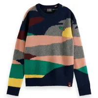 scotch & soda colourful intarsia sweater multicolore m femme