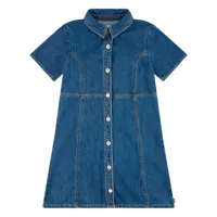 levi´s ® kids button front denim short sleeve short dress bleu 16 years fille