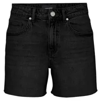 vero moda tess mid waist denim shorts noir xl femme