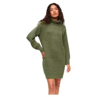 superdry knitted roll neck long sleeve short dress vert m femme