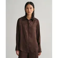gant relaxed lace jacquard long sleeve shirt marron 40 femme