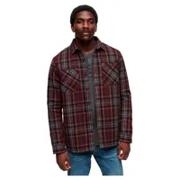 superdry merchant quilted long sleeve shirt marron 2xl homme
