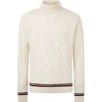 hackett cable roll neck sweater refurbished beige m homme