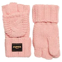 superdry cable knit gloves rose  homme