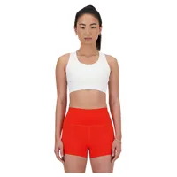 new balance sleek medium support pocket sports bra orange xs femme