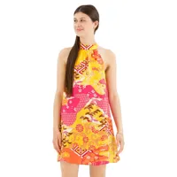 superdry printed sleeveless short dress rose xs femme