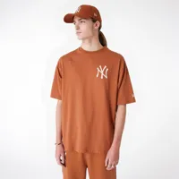 new era league essntls lc new york yankees short sleeve t-shirt orange l homme