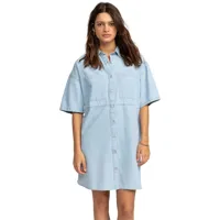 roxy pacific night short sleeve dress bleu xs femme