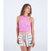 hurley born from water sleeveless t-shirt rose xs femme