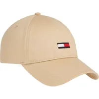 tommy jeans elongated flag cap beige  homme