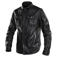 g-star e overshirt leather jacket noir l homme