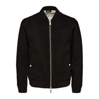 selected archive suede bomber jacket noir m homme