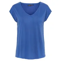 pieces kamala short sleeve v neck t-shirt bleu m femme