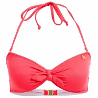 superdry picot textured bandeau bikini top rouge xs femme