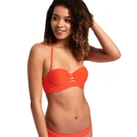 superdry sophia textured cup bikini top orange xs femme