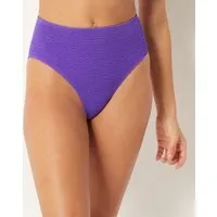 culotte bikini taille haute en matière extensible bas de maillot - onesize - 1 - violet - femme - etam