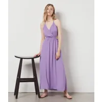 robe longue à découpes - fedena - 42 - lavande - femme - etam