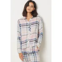 chemise de pyjama à carreaux - oden - s - rose givre - femme - etam