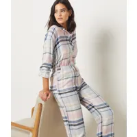 pantalon de pyjama à carreaux - oden - xs - rose givre - femme - etam