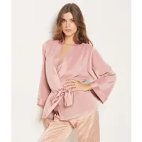 pyjama 3 pièces satiné - klaare - 2xl - rose givre - femme - etam