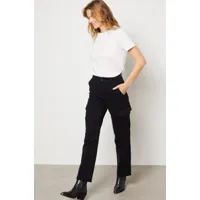 pantalon cargo coupe droite - bargi - 38 - noir - femme - etam